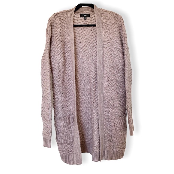 Mossimo Chevron Stitch Open Front Cardigan - Picture 3 of 13